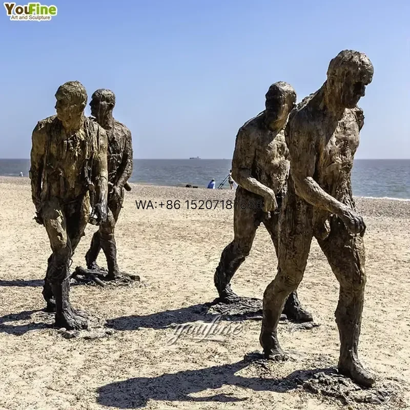 Wmwmnu for Urban Plazas Abstract Life Size Bronze Walking Men Metal Sculpture Outdoor Garden Yard Art Statue Modern Decor