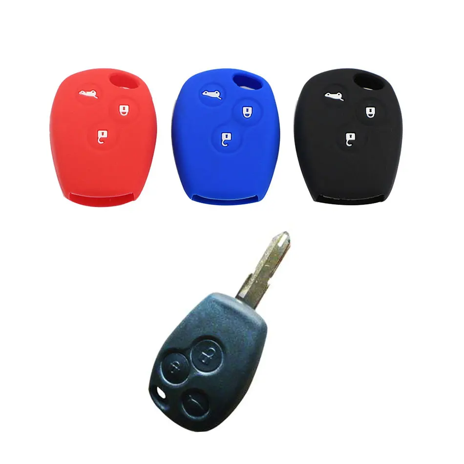 Silicone Car Key Case Cover 2 Buttons for Renault Kangoo DACIA Scenic Megane Sandero Captur Twingo Modus 2/3 Buttons