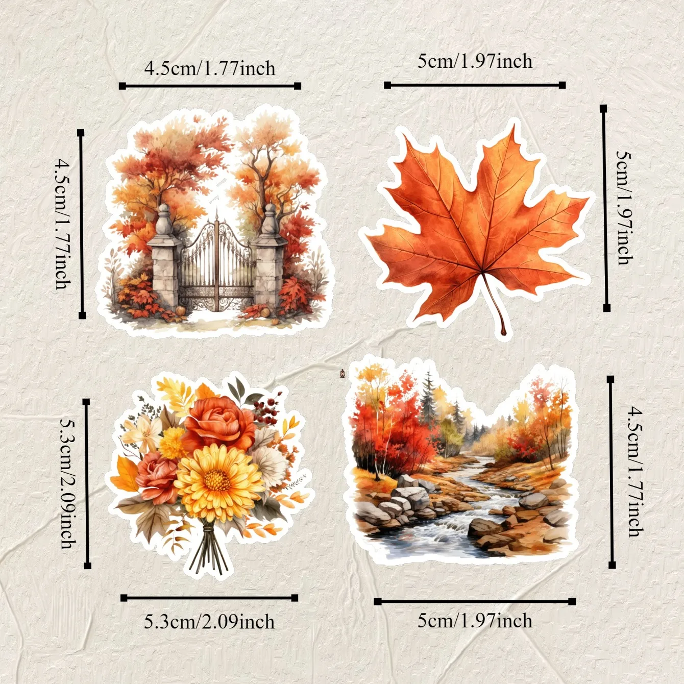 1 set  Autumn scenery Stickers Decorative Labels Scrapbooking Collage Material Journal Supplies  journaling stationery supplies