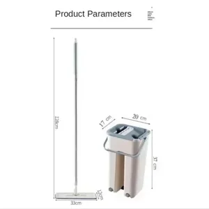 Pel Lantai Pel Datar dengan Ember Pel Peras yang Dapat Diganti dengan Kepala Serat Ultra-Halus untuk Jendela Toilet Dapur Pembersih Lantai 6 pembersih lantai pel penjualan terbaik - №