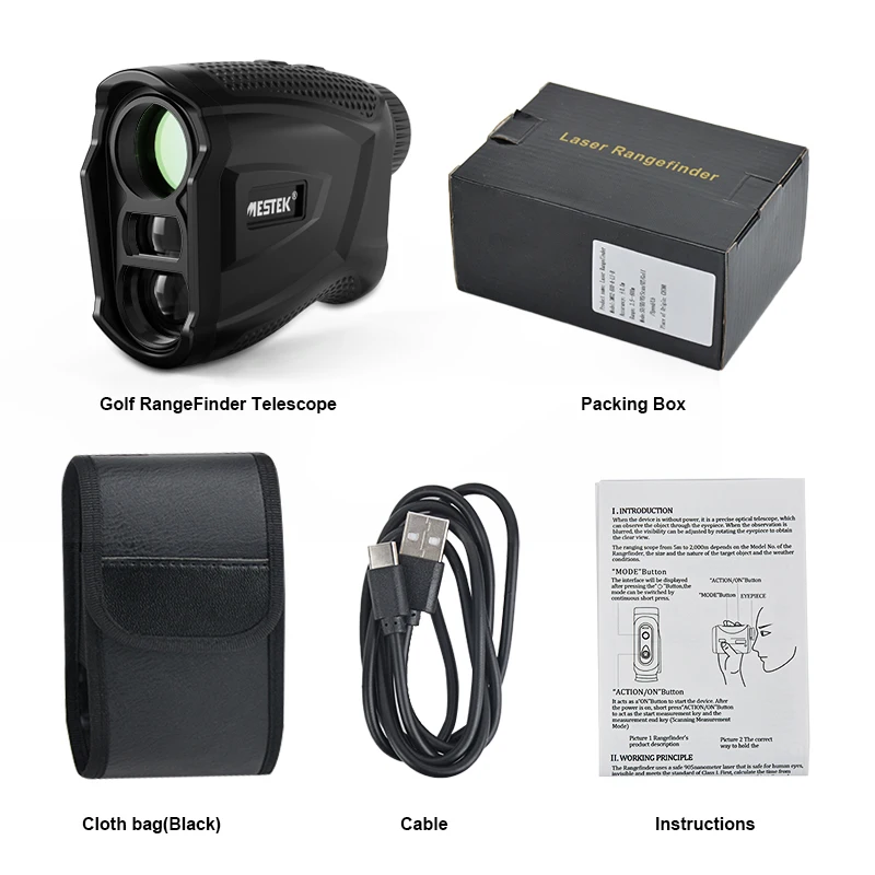 600M ~ 1200M กอล์ฟเลเซอร์ Rangefinder หน่วย M Yd สวิทช์เลเซอร์เมตรระยะทางล่าสัตว์ USB ชาร์จ Slope speed Range Finder MESTE