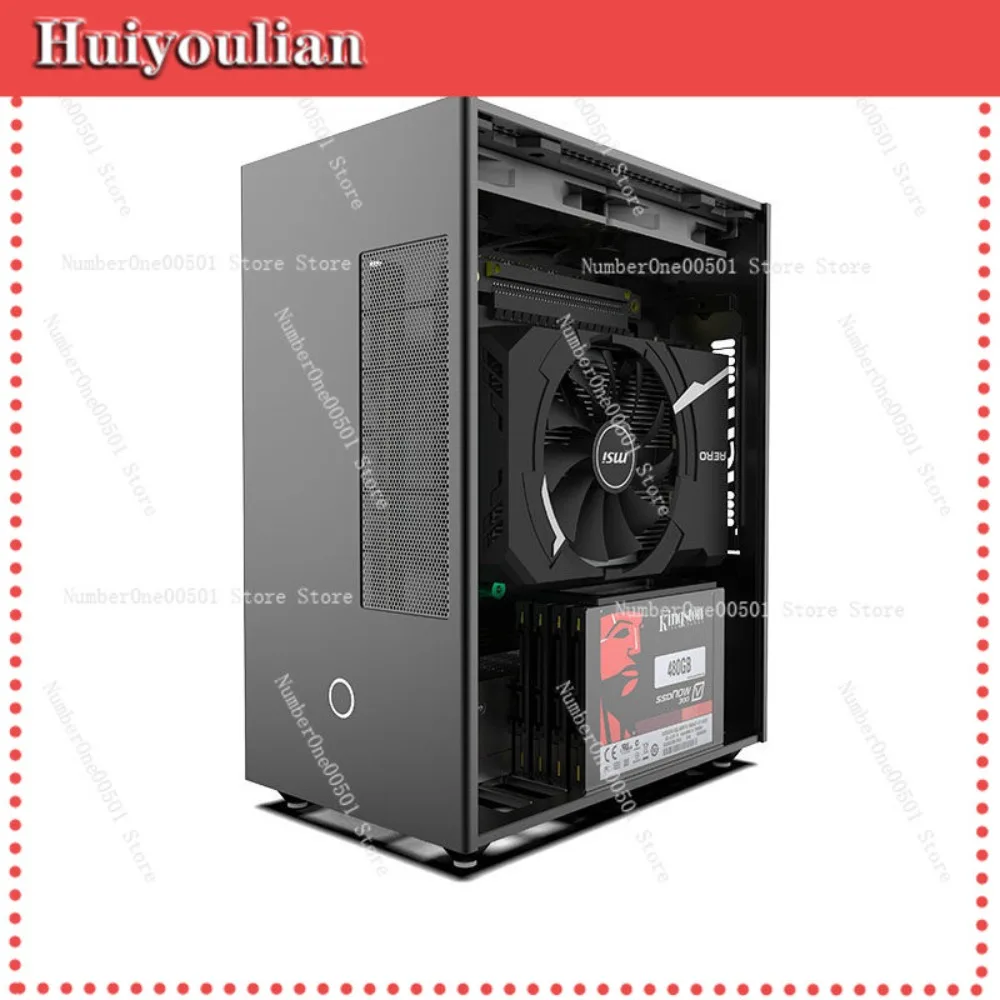 Lzmod mini F1-1U 2.0 ITX Dual-Slot Discrete Graphics Case – Compatible with Colorful iGame RTX 4060 Ti