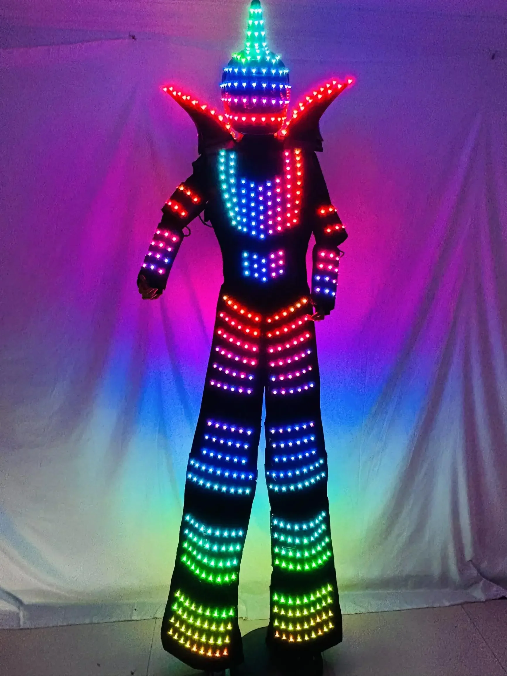 Park Paradise costumes circus LED Stilt Walker Robot Suit Full Color LED Costume Luminous Events Holiday Show Performance Suit