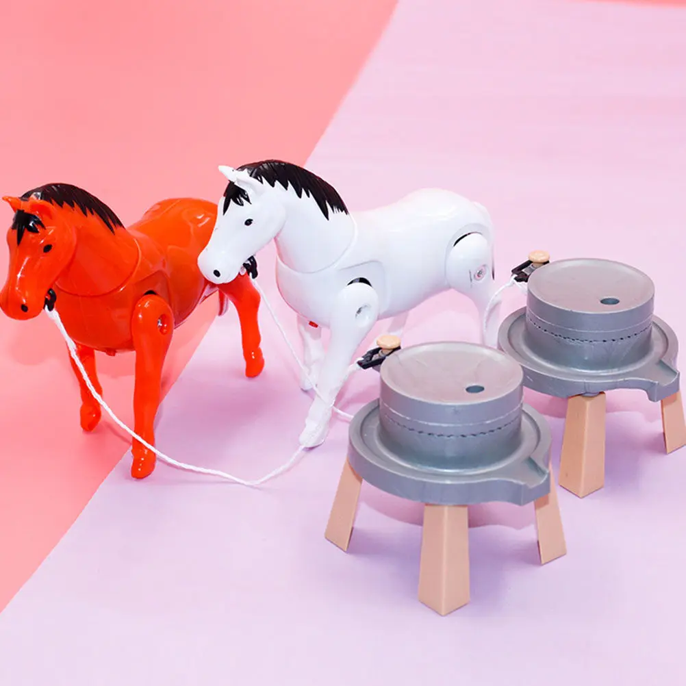 

2Pcs Electric Rotating Horse Mill Kids Plaything Random Color Creative Interactive Cartoon Educational Children Playmates