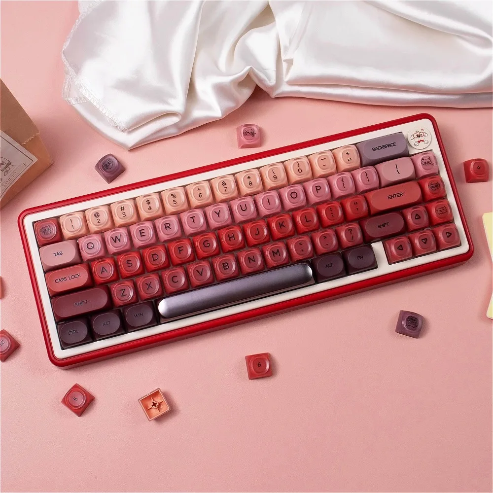 

Makeup Theme XDA Profile Keycaps for Mechanical Keyboard, PBT Material Cute Aesthetic Keycap Set for UR65/Alice Layout