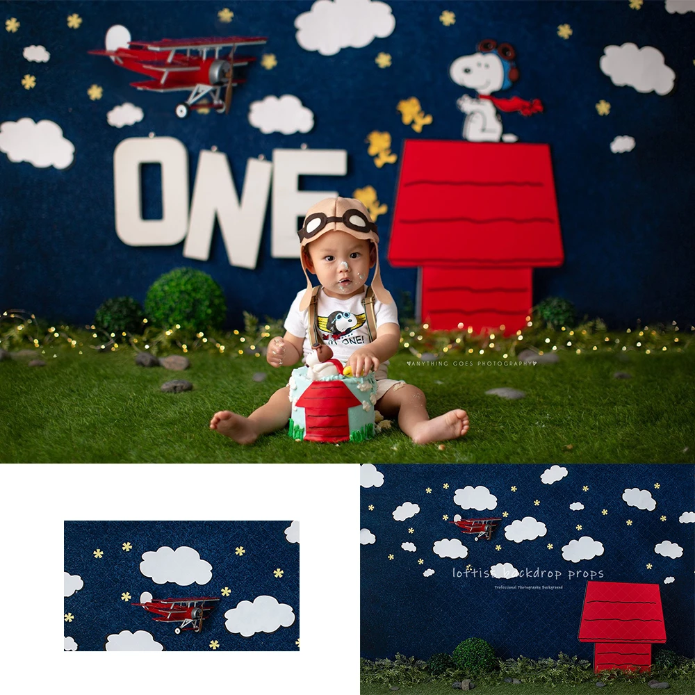 Dog House Theme Backdrops Kids Baby 1st Birthday Cake Smash Photography Child Adult Photocall Decors Backgrounds