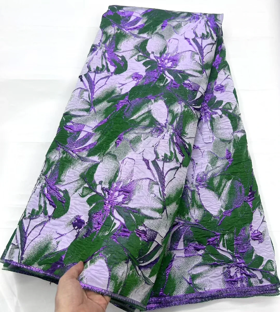 

Новое поступление, зеленая, фиолетовая, из органзы, дамасская африканская кружевная ткань, 2029, французская нигерийская жаккардовая парчовая кружевная ткань для вечеринки LHD25159