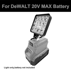 Portable LED Work Light for DeWalt 18V 20V Battery,Cordless Work Light Adjustable Base Rechargeable LED Flood Light No Battery
