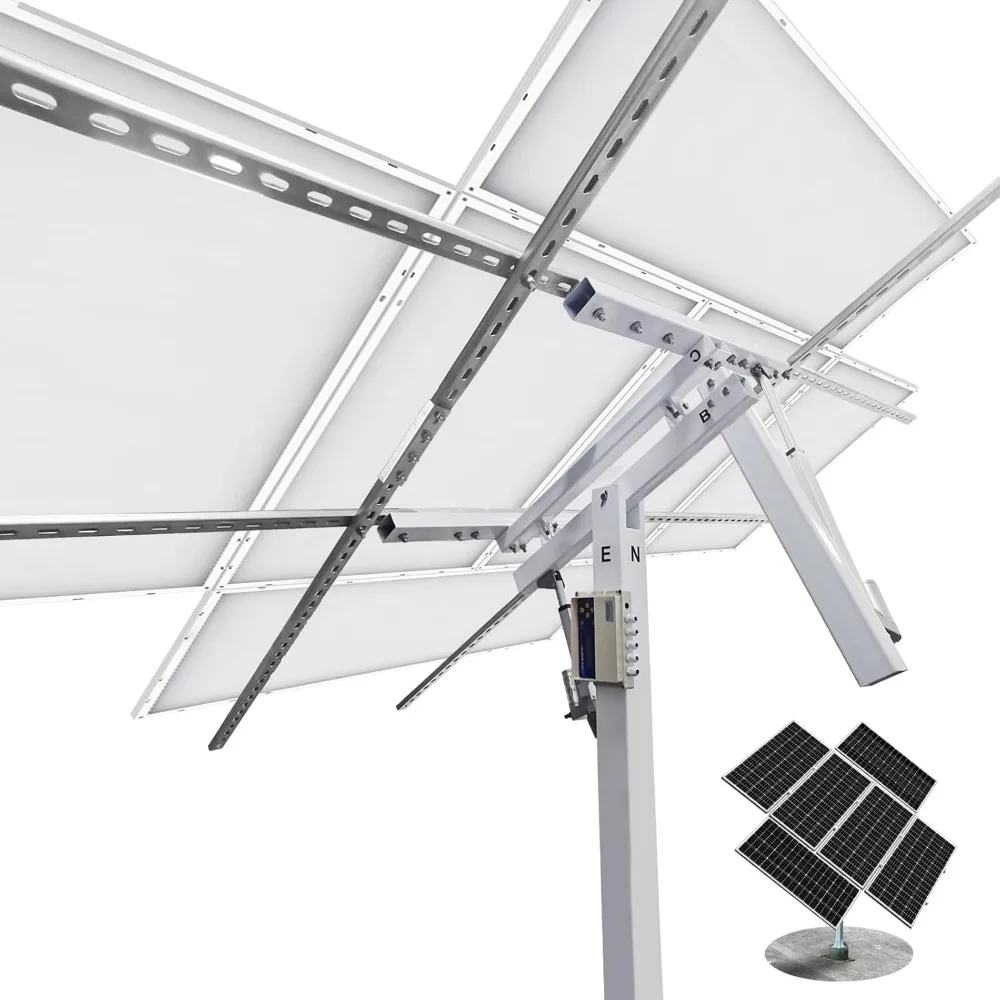 Solar Panel Dual Axis Tracking Systemwith Tracker Controller, Complete Solar Tracker Kit, Ideal for Different Solar Panels