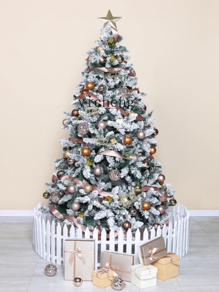 Zc1.8/2.1 M Large Encrypted Christmas Tree Flocking Simulation Snow Christmas Tree Set Christmas Decoration Ornaments