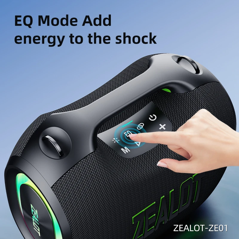 zealot_ZE01M Bluetooth Speaker with Wireless Microphone, Portable Loud Party Bluetooth Speaker Full Range Drivers/Deep Bass