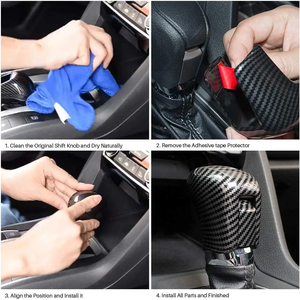 

For Honda 10Th Civic 2016-2020 Car Carbon Fiber Gear Shift Knob Cover Lever Trim Shift Head Sticker Accessoriescar
