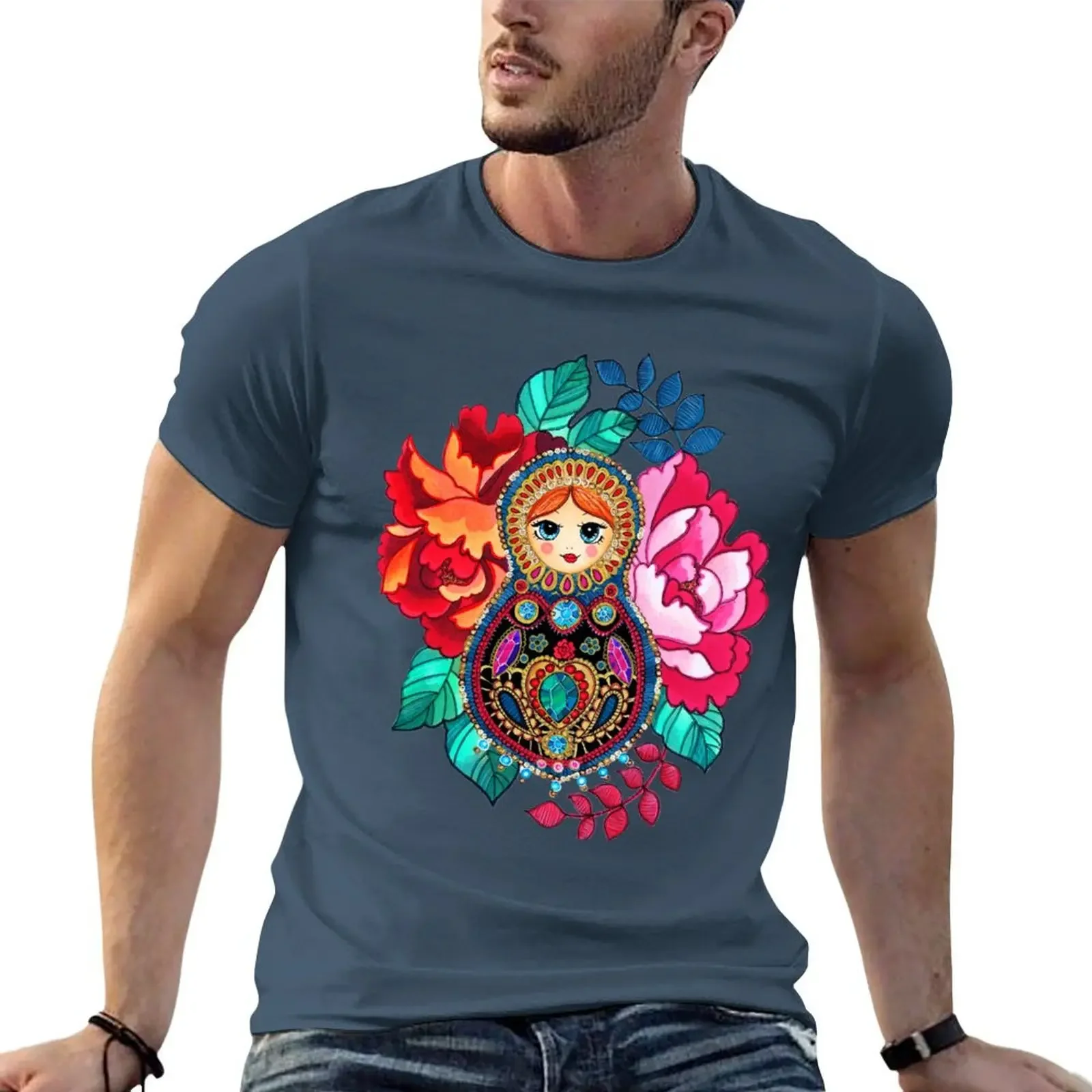 Matryoshka jewel, tatoo design T-shirt sweat Short sleeve tee men t shirt