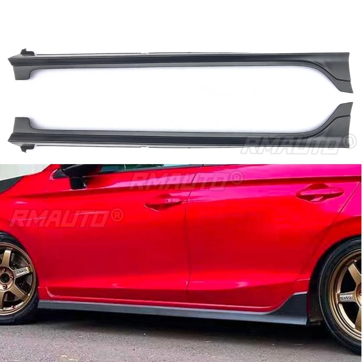 

Car Side Skirt Lip Spoiler Extension Splitter Diffuser Guard Side Skirt For Honda City Modulo Model 2020-2025 Car Accessories