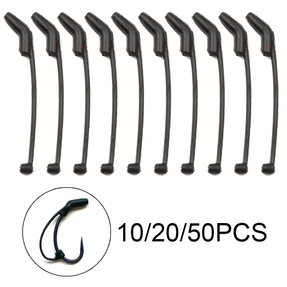 10/20/50pcs D Rig Aligners Carp Fishing Accessories Hooks Anti Tangle Sleeves For Ronnie Rigs Black S/M/L-26/32/36MM