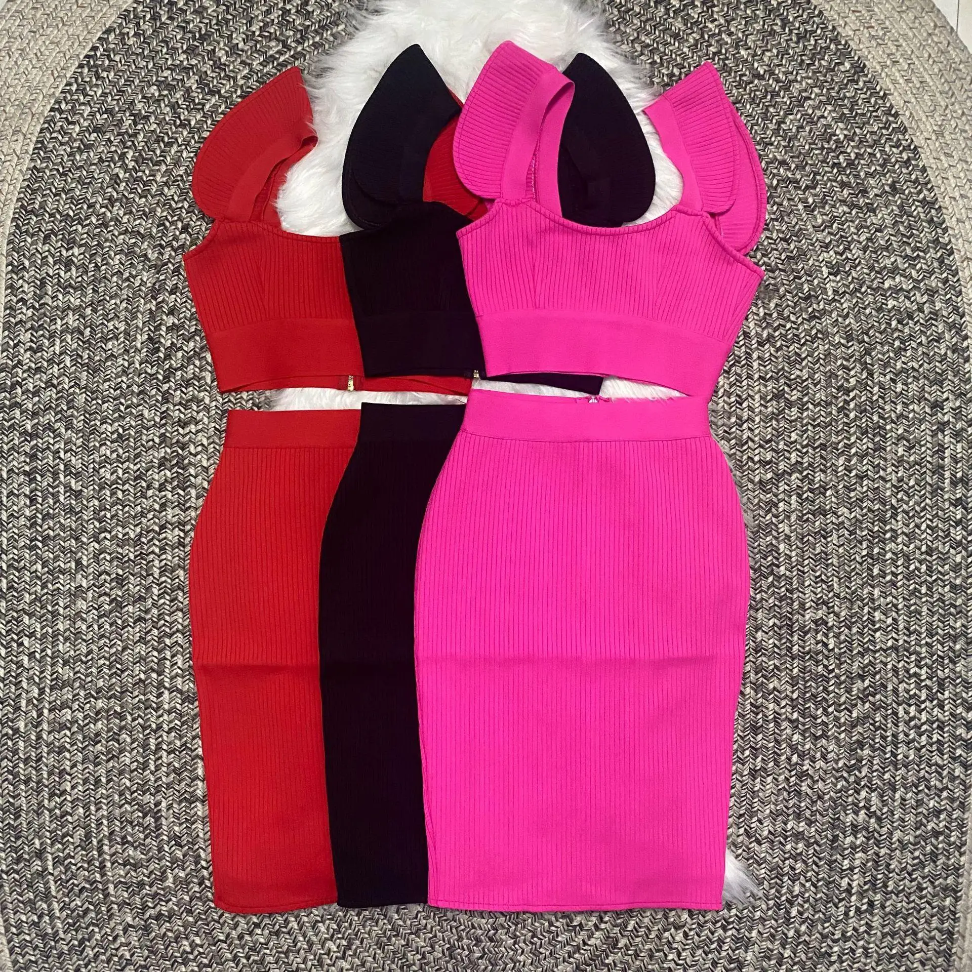 

Сексуальная двухсекционная бандажная юбка на бретельках, облегающая клубная юбка Dr, трансграничное летнее платье с запахом для ночного клуба