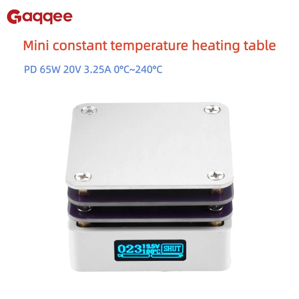 

Нагревательная станция с регулируемой постоянной температурой и цифровым дисплеем PD65W 20 В 3,25 А 0–240 ° Станция предварительного нагрева пайки C Порт Type-C