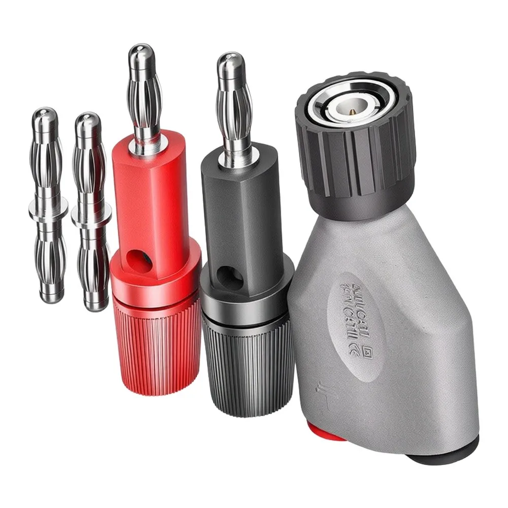 BNC Male To 4mm Banana Insert Adapter Kit With Stackable Binding Posts For Oscilloscope Power Supply Multimeter Test Tool 6