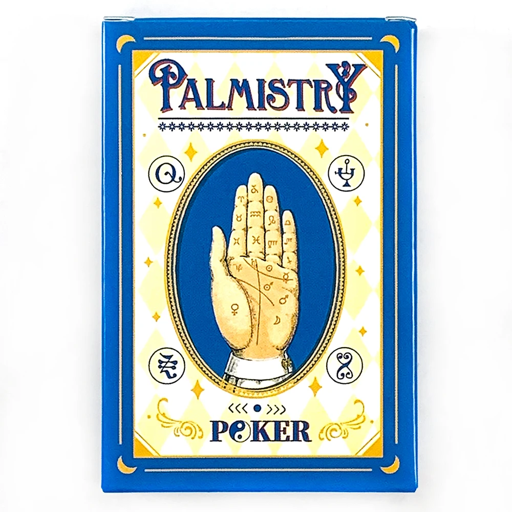 Palmistry Poker Cards Game 56 Cards Vintage Palm Reading Divination Poker Deck Mystic Fortune Telling Cards Board Game for Party