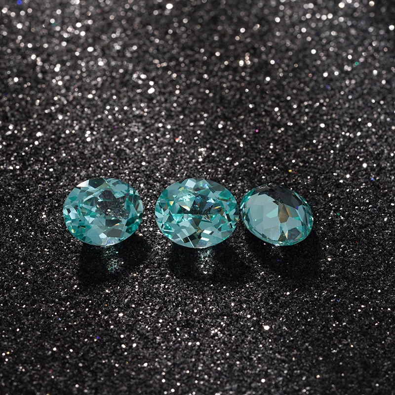 Paraiba Color Lab Grown Sapphire Loose Stone Oval Shape For Jewelry Setting