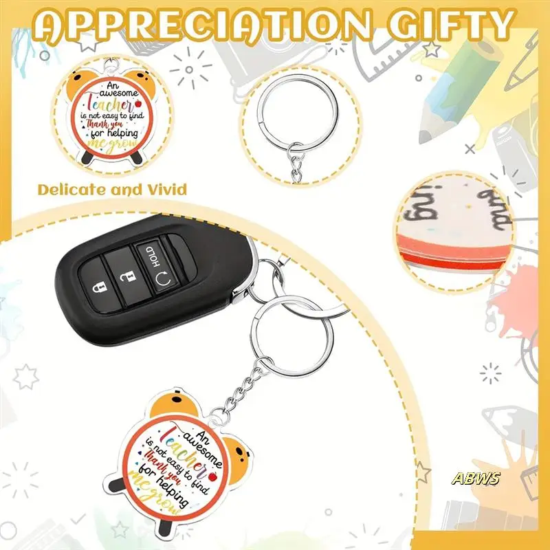 

50PCS Stationery Series Acrylic Keychain Kit Containing Ruler Pencil Backpack Rainbow Shape Keychain Keychain Bulk