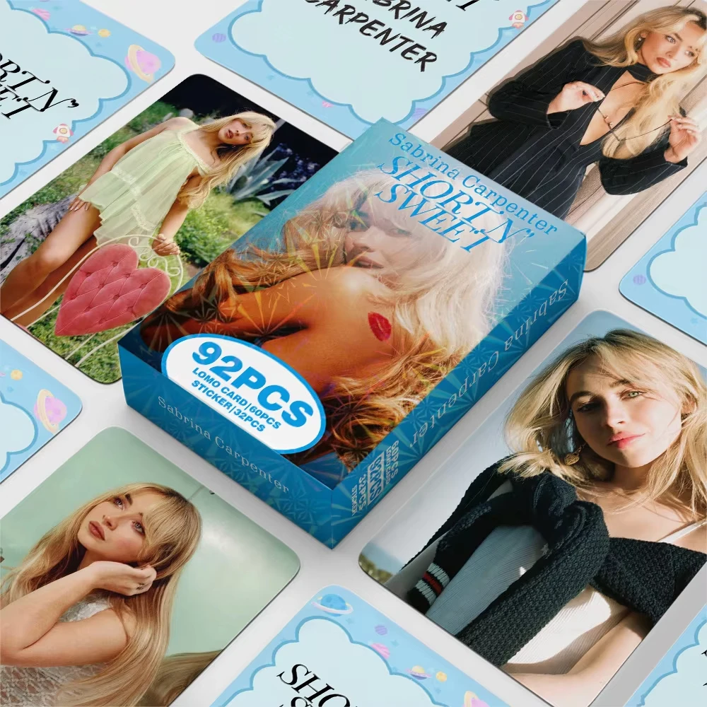 92 tarjetas pequeñas estilo Sabrina Carpenter, mini tarjetas con fotos de celebridades, tarjetas coleccionables para fans, postales, tarjetas LOMO