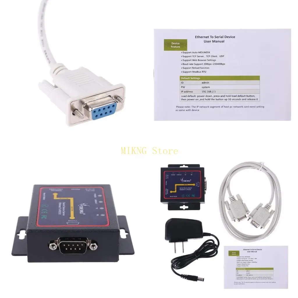 

DB9 RJ45 to RS232 Ethernet IP Serial Server Module Ethernet Device Communication Converter best sale
