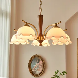 Medieval Vintage Living Room Chandelier Bedroom Room Dining Room Warm And Romantic Main Lamp Solid Wood Retro Japanese lamps