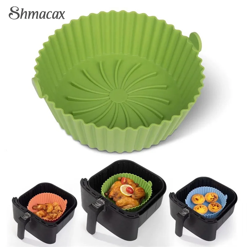 Air Fryer Silicone Basket Reusable Silicone Mold For Air Fryer Pot Oven Baking Tray Fried Chicken Mat Air Fryer Accessories