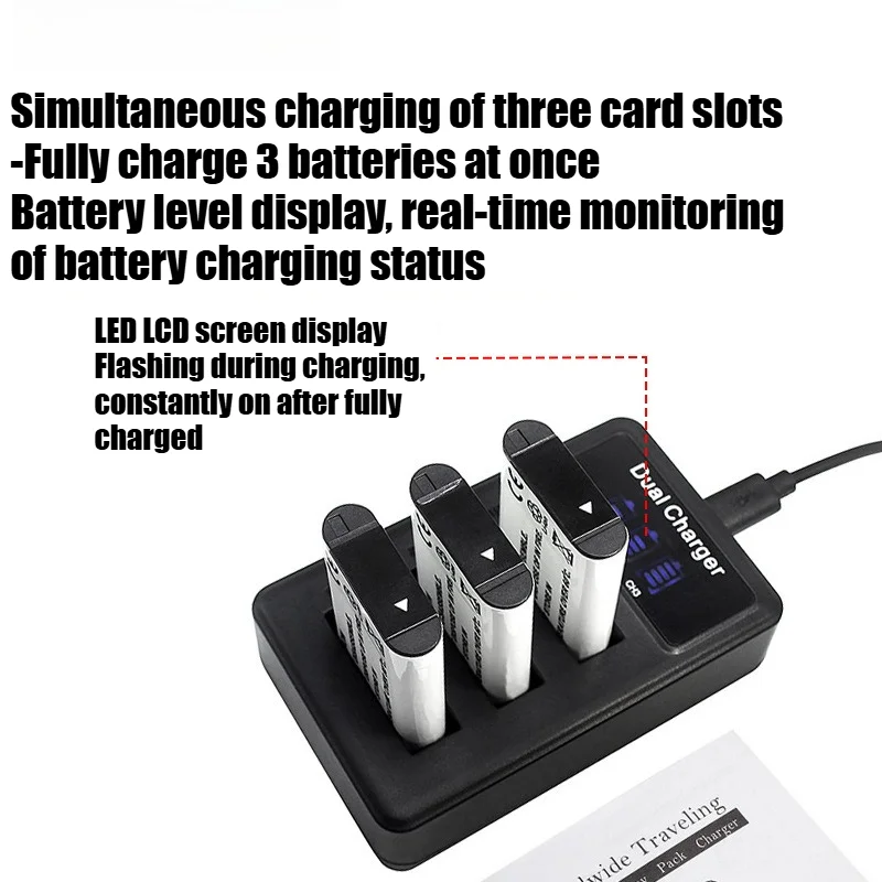 1600mAh NP-BX1 Lithium Battery & USB Charger Kit for Sony ZV-1 Cyber-shot RX100 VII/RX100 VA Battery with LCD Power Display