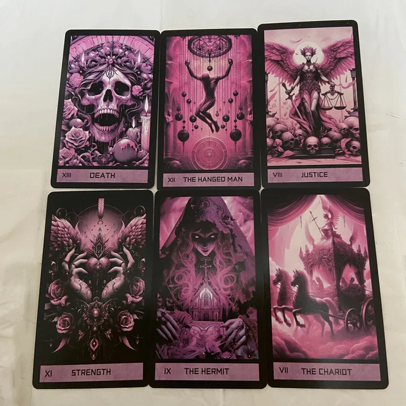 Pink Gothic Tarot Deck 78 cards English For Family Party High Quality Fortune Telling Divination Tarot Cards Deck Board Game