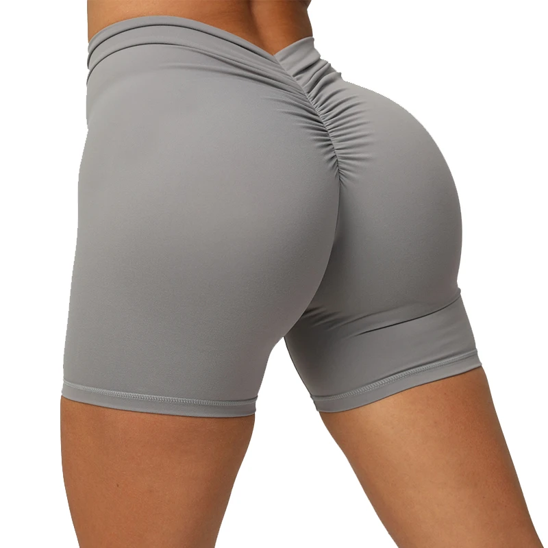 Sexy V Back Scrunch Yoga Shorts Gym Shorts Women Fitness Push Up Sports Leggings Women Running High Waist Workout Shorts Female