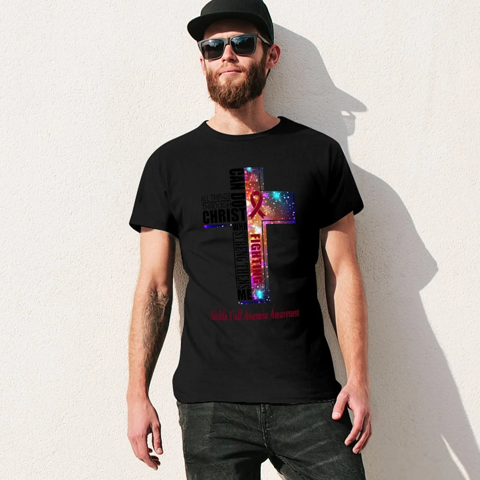 I Can Do All Things Through Christ Sickle Cell Anemia Awareness T-Shirt oversized T-shirts man vintage t shirt men