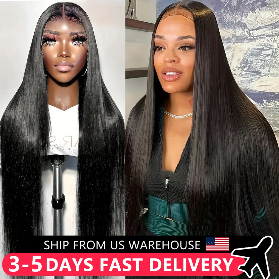 MYLOCKME Straight Lace Front Human Hair Wigs Brazilian 13x4 13x6 Transparent Lace Frontal For Black Women 180% Pre Plucked