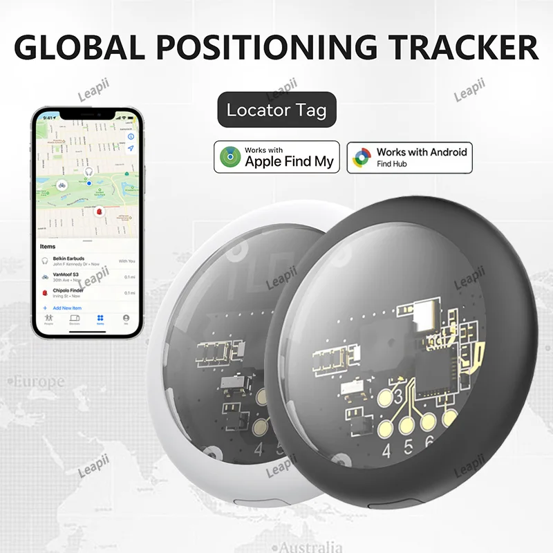 New Dual System Tracker for Apple or Android Bluetooth Tracking Tag Item Locator Work with IOS Find My or Google Find Hub