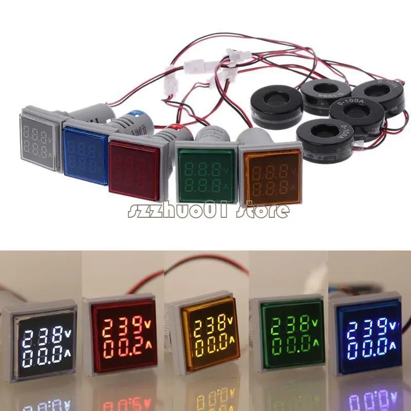 M3GA Square LED Digitale Doppelanzeigevoltmeter Amperemeter -Spannungsmesserstrommesser