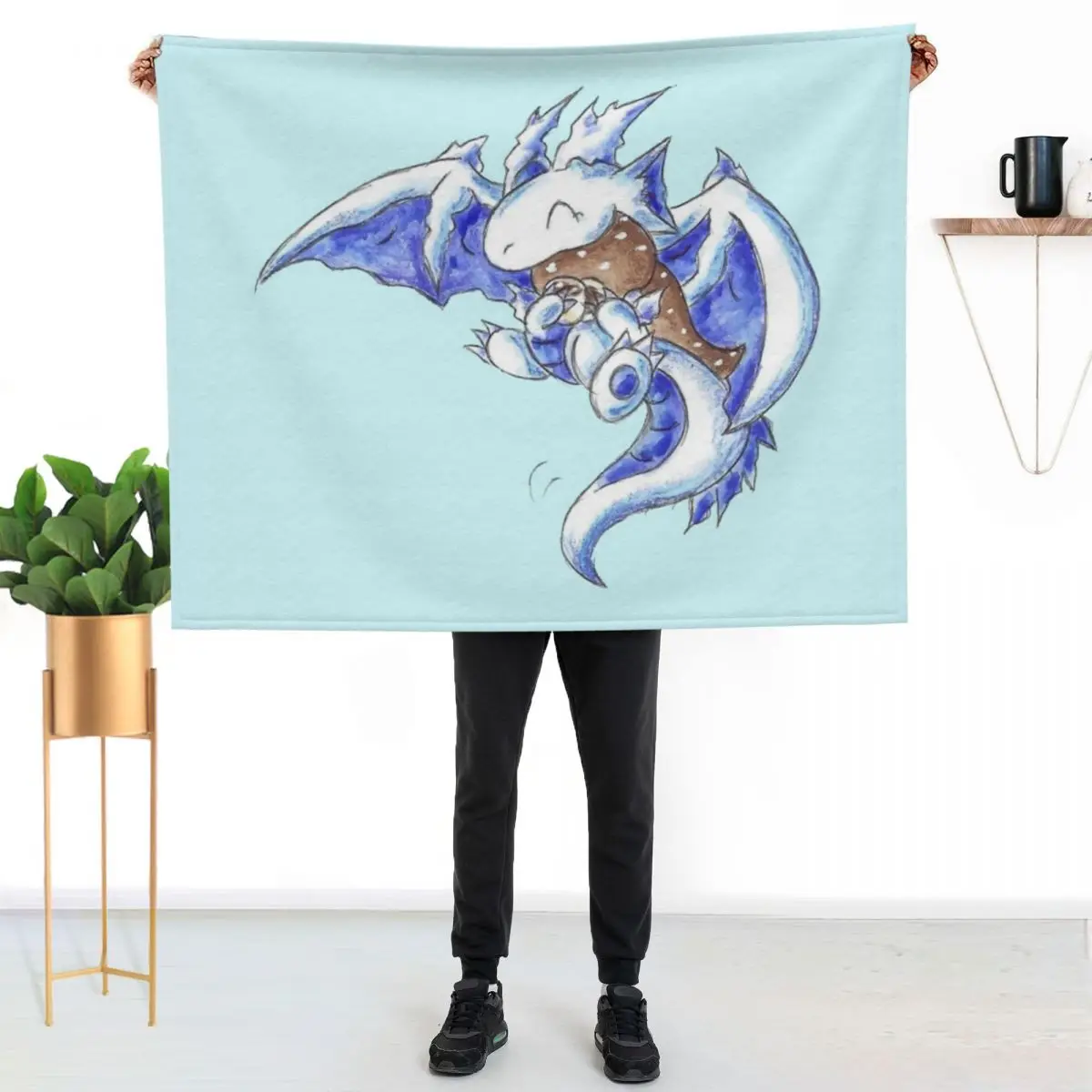 

Ice and Hot Cocoa Throw Blanket Warm Comfortable Blanket Gift for Parents Friends