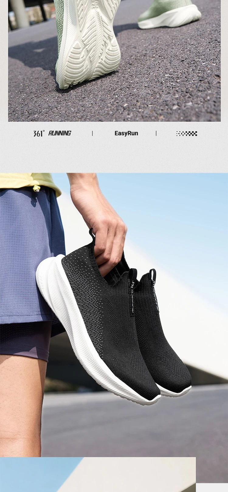 361 Degrees Fengye 5.0 Slip-On-Laufschuhe, leicht, verschleißfest, stoßdämpfend, atmungsaktiv, weiche Sohlen-Sneaker 672632242 – Detail 15
