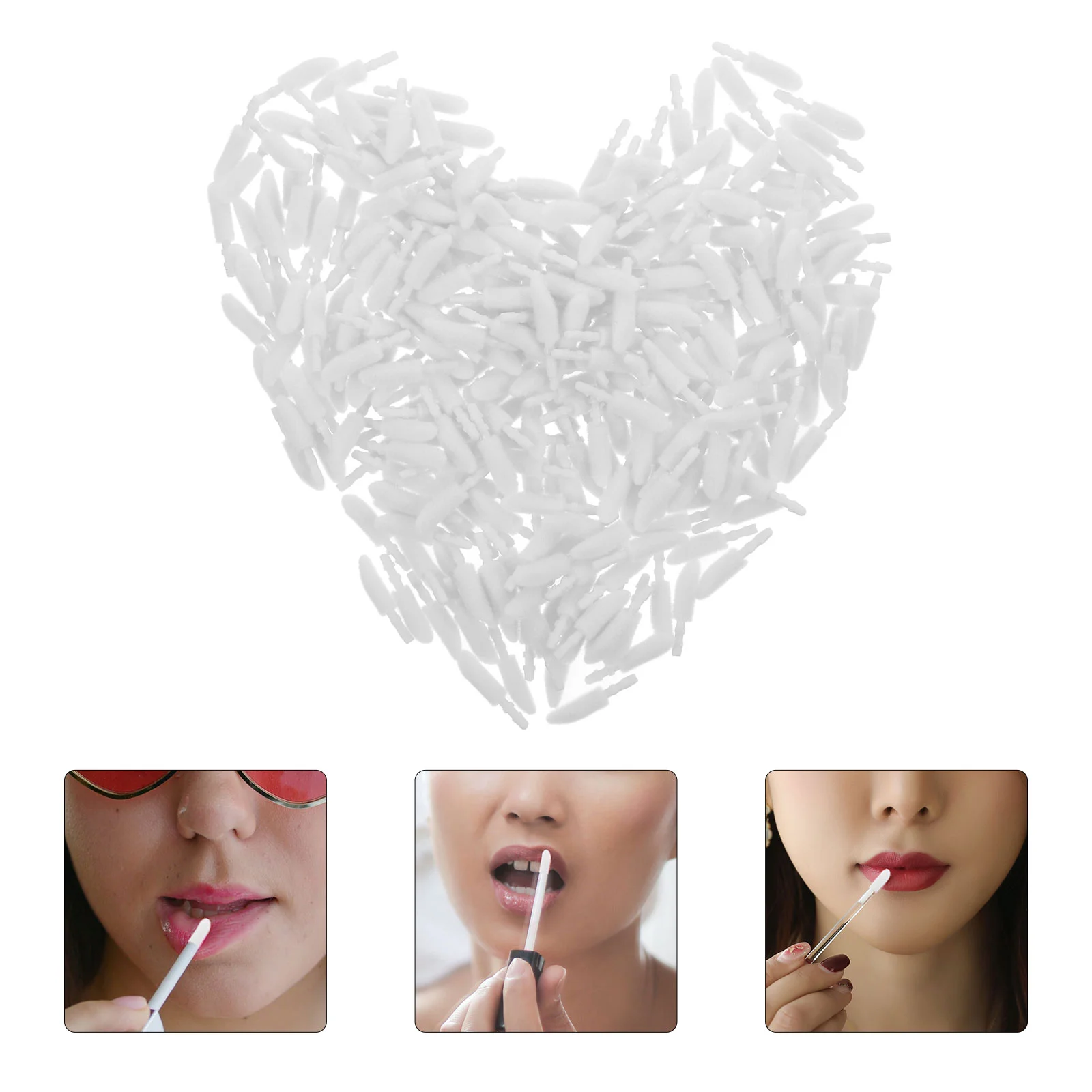 300 Pcs Lip Brush Replacement Head Lipstick Replacements Lipgloss Accessories Supple Heads Eyebrow Flocking