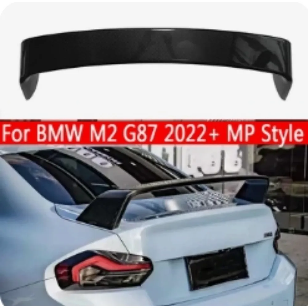 For BMW M2 G87 Carbon Fiber Tail fins Rear Top Wing Trunk Spoiler Guide Wing Rear Wing Car Trunk Diverter