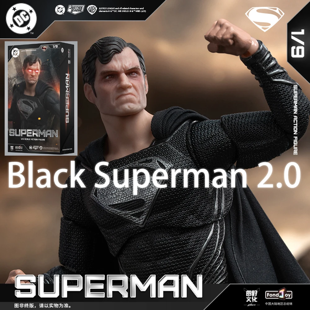 

Original Fondjoy Black superman 2.0 Figure Dc Zack Snyder'S Justice League Figures 1/9 Super Man Gk Model Doll Joint Movable Toy