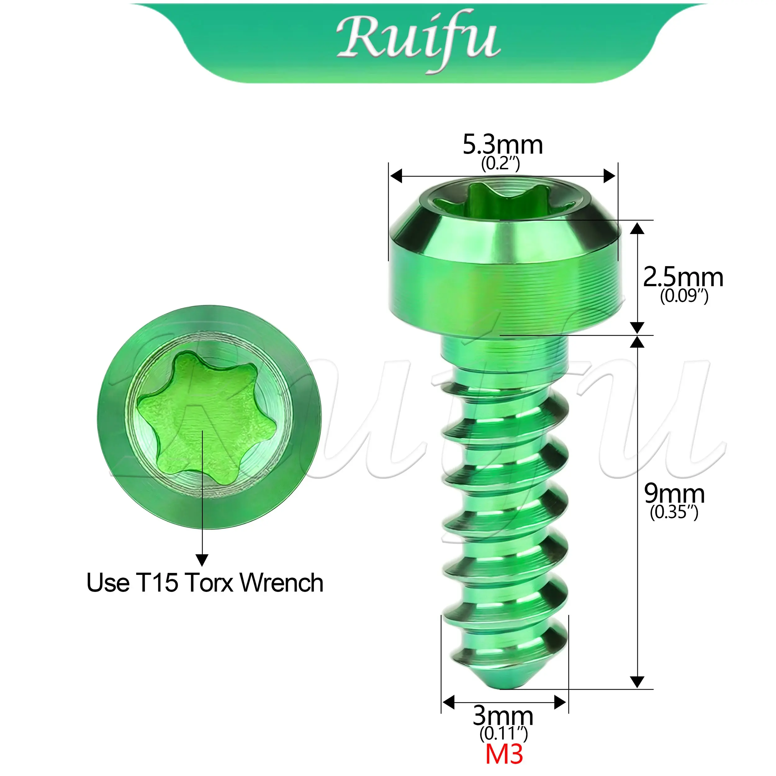 Titanium Bolt 6PCS M3x9mm self-tapping screw M3 Use T15 Torx Wrench  for Motorcycle body trim
