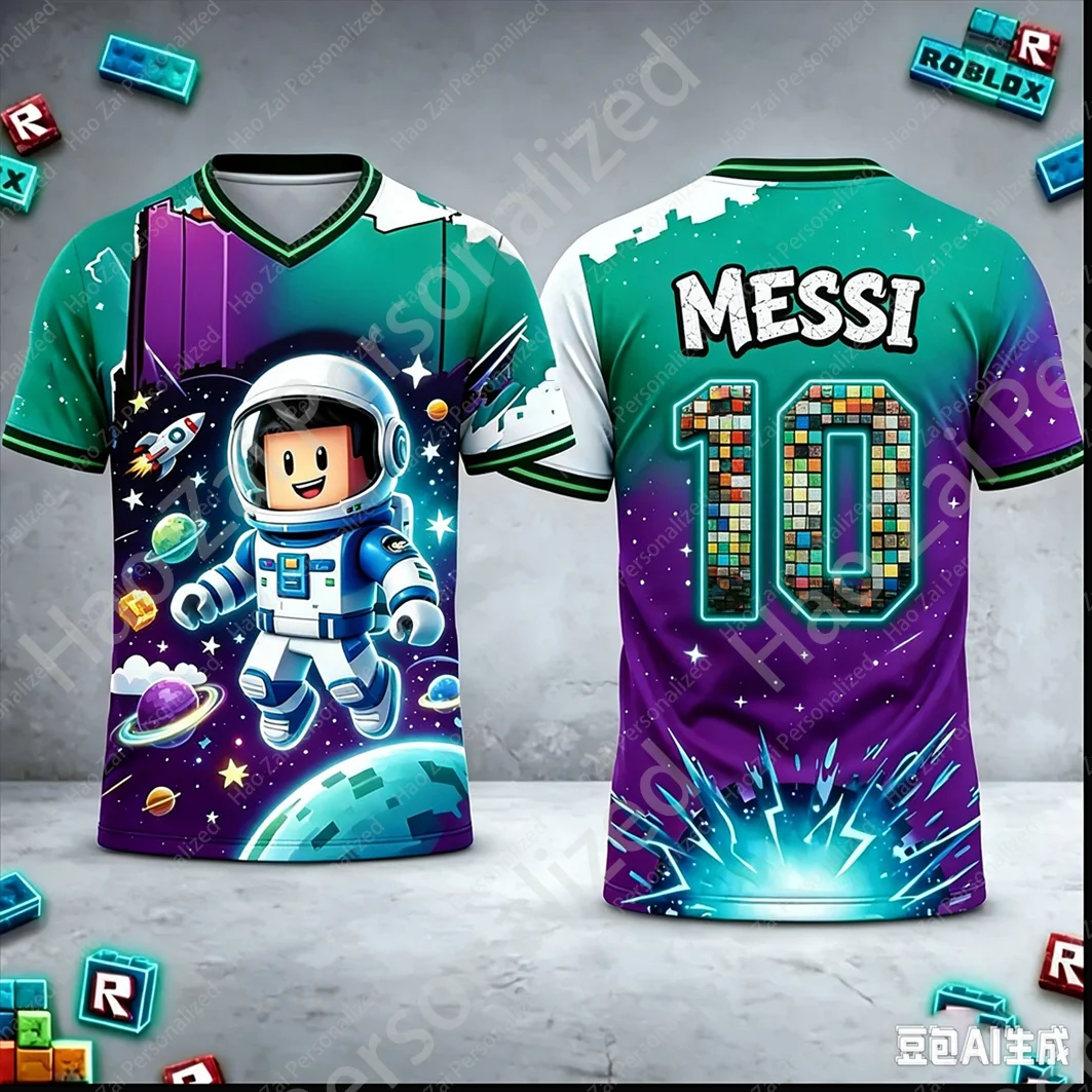 2026 New 3D Messi No. 10 Kids'/Adult Superhero-Themed Jersey/T-Shirt Quick-Dry Outdoor Sportswear Family Matching Sets