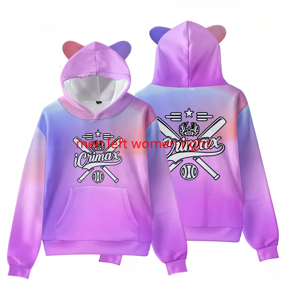 Burgerpommes Icrimax Kids Hoodie for Boys Girls Harajuku Sweatshirt Streetwear Hip Hop Kawaii Cat Ear Pullover Hooded Jacket