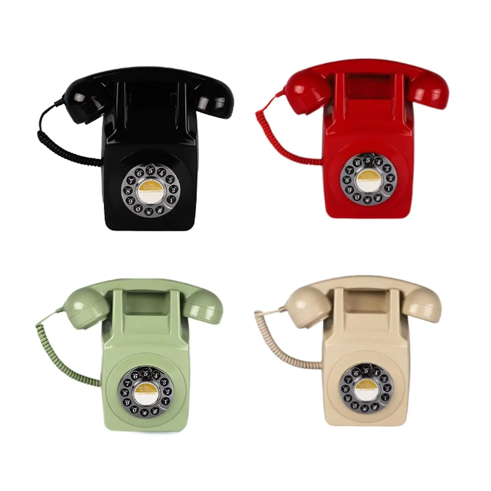 Retro Landline Phone Wall Mount Office Dining Room Birthday Corded Telephone