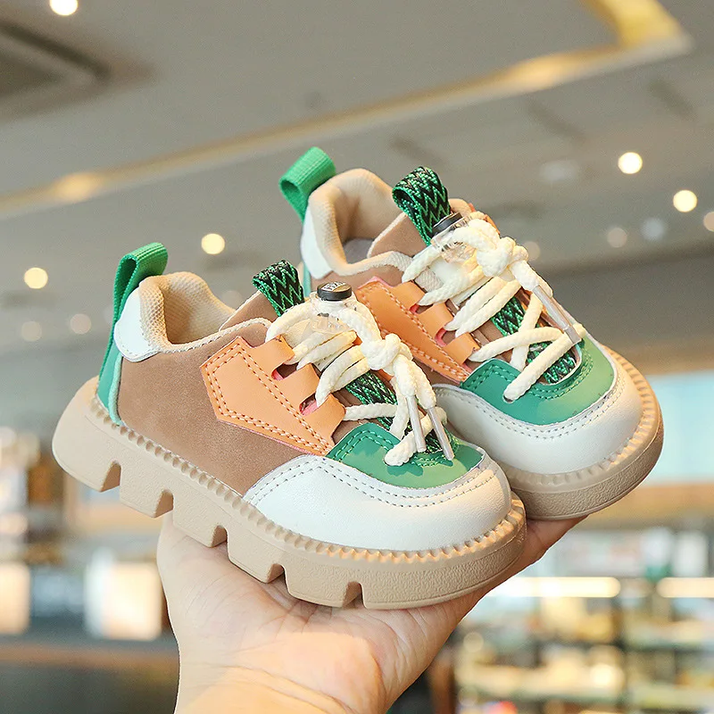 Children Pu Breathable Sneakers 2023 Spring Autumn New Baby Soft Bottom Casual Shoes Toddler Shoes For Boys Girls Casual Shoes