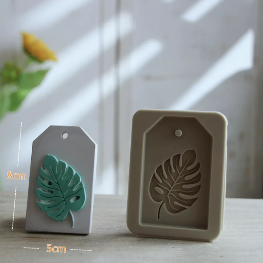 Handmade DIY Car Aromatherapy Gypsum Hanging Wax Sheet Silicone Mold Leaf Plaster Hanging Pendant Mould