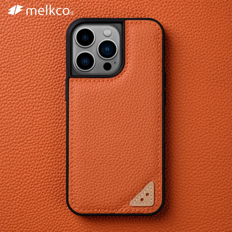 

Melkco Premium Genuine Leather Case for iPhone 13 Pro Max mini Luxury Fashion Business Natural Cowhide TPU PC Phone Cases Cover