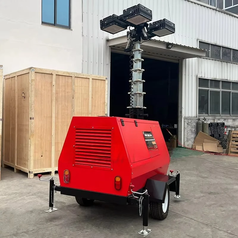 Diesel Lighting Tower 360° Rotatable LED Lamp Panel Waterproof Dustproof Building Construction Outdoor Diesel Illumination Tower