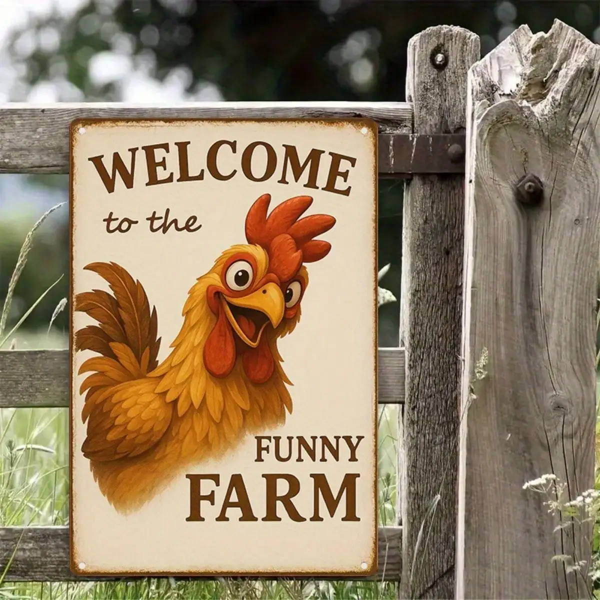 

1 шт. жестяная вывеска Забавный фермерский петух - винтажный декор для кухни/столовой, 8x12 дюймов/20x30 см